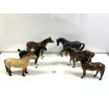 BESWICK BLACK BEAUTY HORSE, BESWICK EXMOOR PONY, BESWICK HIGHLAND HORSE, AND THREE OTHERS, THE