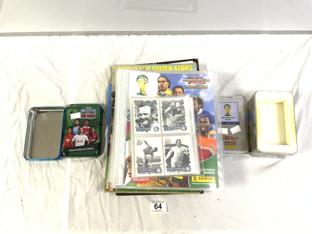 PANINI FOOTBALL WORLD CUP BRAZIL COLLECTORS BINDER AND CARDS, TOPPS FOOTBALL CARDS, WORLD CUP SOCCER