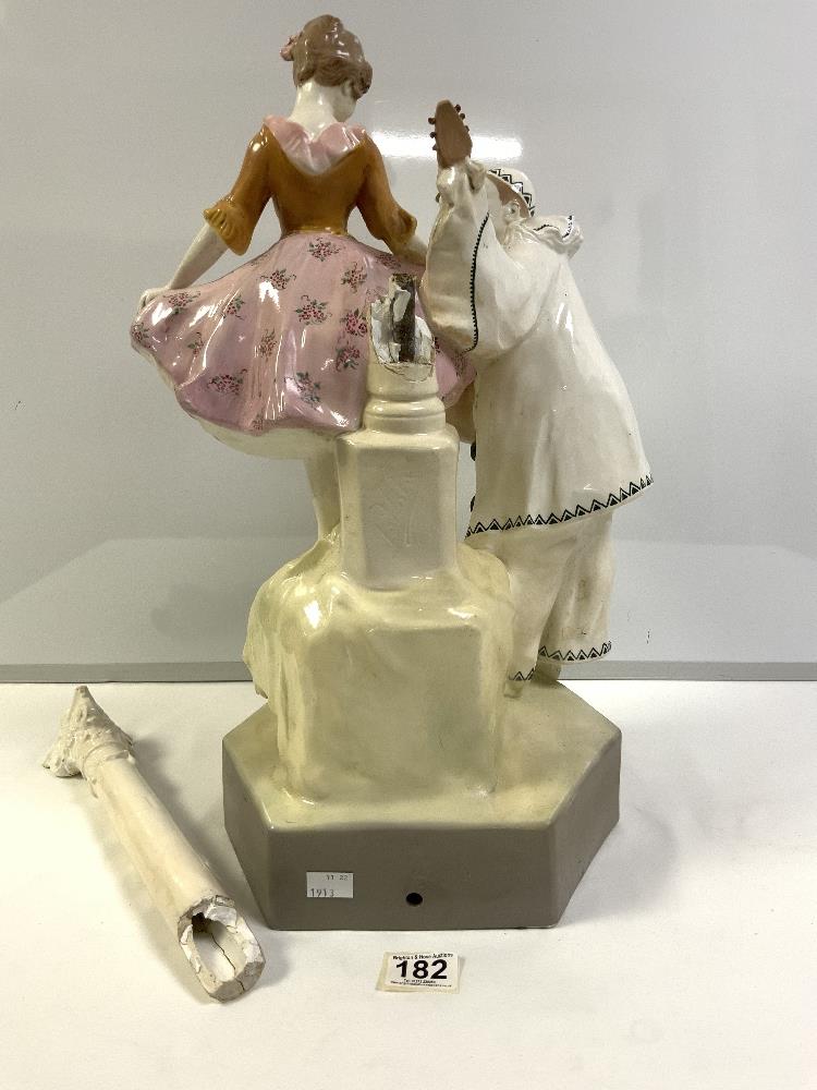 GOLDSHEILDER NIEN, LARGE CERAMIC FIGURE OF GIRL AND PIERROT CLOWN, 50CMS - Image 5 of 8