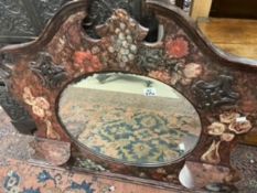 DECORATIVE FLORAL PAINTED OVER OVERMANTLE MIRROR