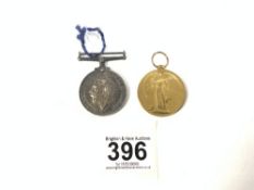 TWO WW1 MEDALS (88180 W. H. KNOTT R. A)