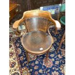 A 1930S BENTWOON ARMCHAIR - WITH ORIGINAL PLY SEAT