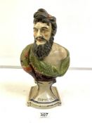 STAFFORDSHIRE PEARL WARE BUST OF 'NEPTUNE', 38CMS