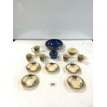 BURLEIGH WARE PART COFFEE SET, AND A WHATCOMB TORQUAY BOWL AND BULB VASE