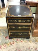 THREE DRAWER PINE NAVAL THEMED CHEST OF DRAWERS, WITH PAINTED NAVAL DECORATION 'HMS CRESSIDA' (46