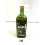 12 YEAR OLD BOTTLE BELLS DE LUXE, BLENDED SCOTCH WHISKEY, 70 PROOF, BLENDED AND BOTTLED BY ARTHUR