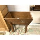 ANTIQUE FRENCH PINE DOUGH BIN, WITH FLORAL PAINTED DECORATION, ON SQUARE LEGS (80 X 45 X 74CMS)