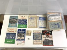 150 X 1950'S FOOTBALL PROGRAMMES AND A FEW TICKETS, MILLWALL, LEEDS, PORTSMOUTH, AND MORE