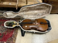ANTIQUE CELLO AND BOW IN A CASE