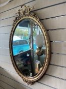 FRENCH STYLE GILDED OVAL MIRROR (82 X 52CMS)