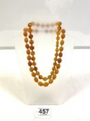 BUTTERSCOTCH AND AMBER STYLE NECKLACES, TOTAL WEIGHT, 54 GRAMS