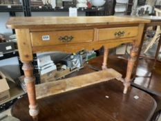 VINTAGE PINE TABLE WITH TWO DRAWERS (105 X 52 X 74CMS)
