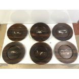 TEN ROSEWOOD LIMITED EDITION 1970'S WALL PLATES BY - ROBERT DALGAS LASSON FOR RDL- DENMARK, WITH