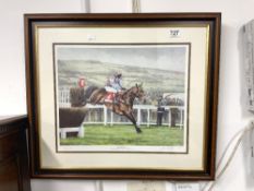 LIMITED EDITION PRINT - CHELTENHAM GOLD CUP WINNER 2002 'BEST MATE' 67/350 SIGNED JIM CULLOTY (