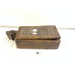 ANTIQUE INDIAN CARVED WOODEN SPICE BOX