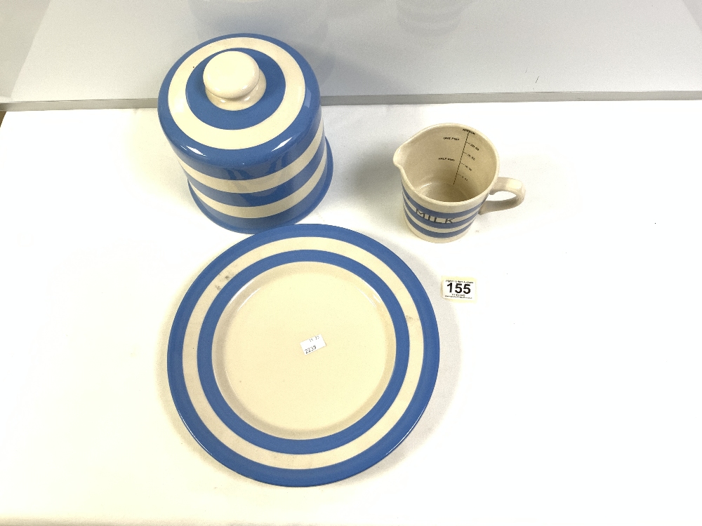TG GREEN BLUE AND WHITE CORNISH WARE CHEESE DOME, AND A CORNISH WARE - Image 2 of 5