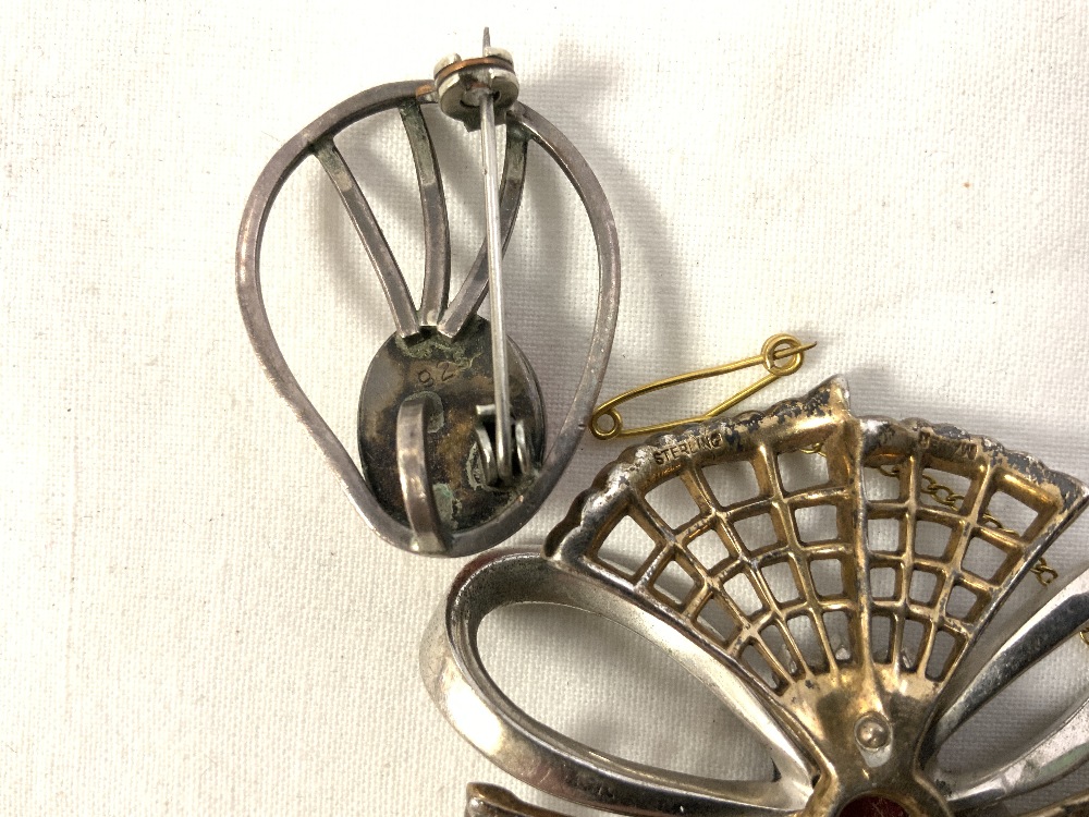 TWO BROOCHES, ONE MARKED STERLING, THE OTHER 925 - Image 3 of 3