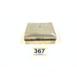 HALLMARKED SILVER SQUARE CIGARETTE BOX BY A AND J ZIMMERMAN, 9CMS