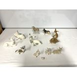 BESWICK ALSATIAN, BESWICK PIG, W. R MID WINTER FIGURE OF A DEER X 2, A HUTSHENREUTTER FIGURE OF A