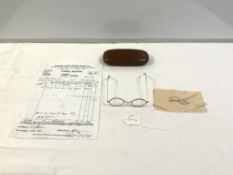ORIGINAL PAIR OF HARRY POTTER GLASSES MADE BY SIMON MURRAY ONSPEC ONTIC LTD WITH THE PROVENANCE OF