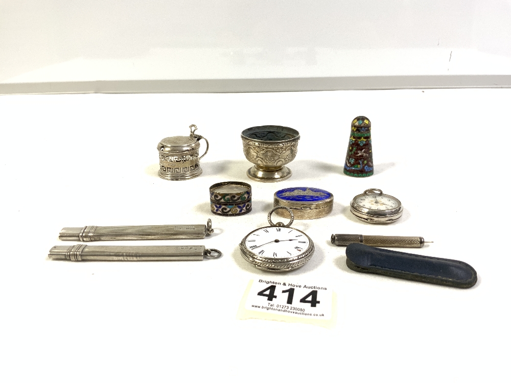 QUANTITY OF HALLMARKED/925 SILVER, INCLUDES FOB WATCHES, AND MORE - Image 7 of 8