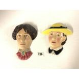 KEVIN FRANCIS CERAMICS - CHARLOTTE RHEADE FACE MASK LTD EDITION 22/200, AND SUSIE COOPER FACE MASK