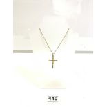 9CT GOLD CRUCIFIX ON A 9CT GOLD CHAIN 4.6 GRAMS, 18-INCH SIZE CHAIN