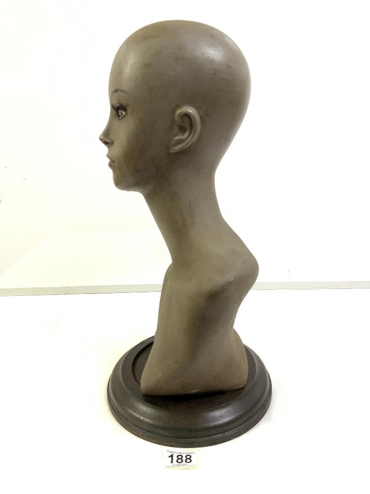 1940/50S COMPOSITE SHOP DISPLAY BUST, 44CMS - Image 2 of 5