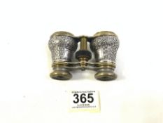 PAIR OF VICTORIAN HALLMARKED SILVER EMBOSSED CASED OPERA GLASSES BY EDWIN LEE