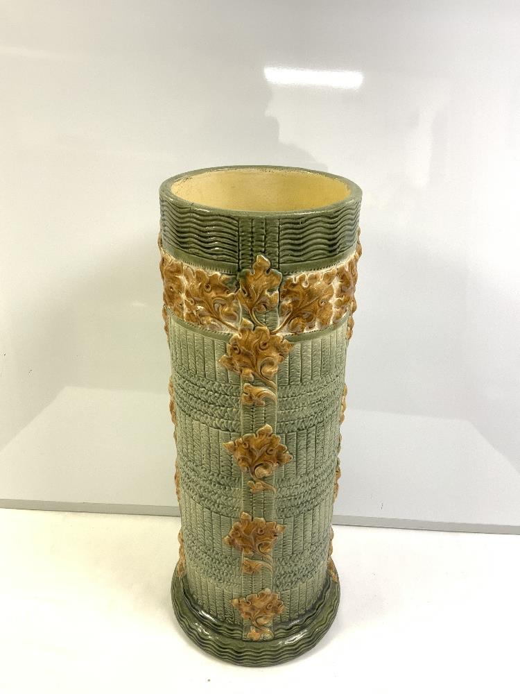 A BURMONTOFFS FIANCE MAJOLICA WARE STICK STAND (A/F) - Image 2 of 5