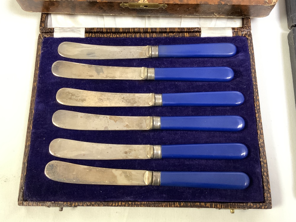 SEVEN BOXES OF PLATED CUTLERY, AND PLATED VASE WITH A TRAY - Image 9 of 16