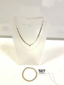 THREE 9-CARAT 375 GOLD NECKLACES WITHA ROPE TWIST 9-CARAT 375 GOLD BRACELET, 4.6 GRAMS