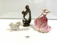 ROYAL DOULTON FIGURE - ELLEN - LADY OF THE YEAR 1997 - HN 3992, JOHN BESWICK FIGURE OF A POODLE, AND