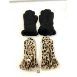 TWO PAIRS OF FUR GLOVES