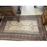 KELIM RUG WITH FIGURE DECORATION AND GEOMETRIC BORDER (174 X 104CMS)