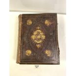 VICTORIAN LEATHER-BOUND FAMILY BIBLE