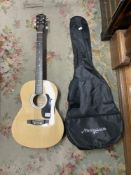 A MARTIN SMITH ACOUSTIC GUITAR AND CASE