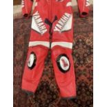 YAMAHA RACING RED AND WHITE FULL LEATHER BIKE OVERALL