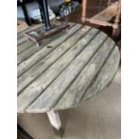 WOODEN GARDEN TABLE WITH FOUR MATCHING CHAIRS