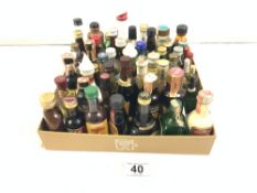 A QUANTITY (APPROX 53) OF MINIATURE SPIRITS AND LIQUORS ETC INCLUDES - HUBERY LAURENT CHAMPAGNE,