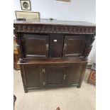 ANTIQUE ENGLISH OAK COURT CUPBOARD (126 X 55 X 132CMS)