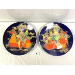 TWO BJORN WIINBLAD ALADDIN PLATES BY ROSENTHAL, 33CMS