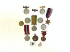 MIXED MEDALS AND MEDALLIONS WW2, KING GEORGE, AND MORE