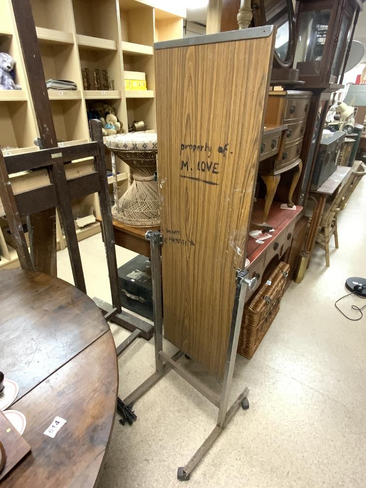 1960S CHROME AND ROSEWOOD CHEVAL MIRROR (PITTING TO CHROME IN PLACES) - Image 2 of 5