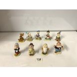 NINE EARLY BESWICK FIGURES OF DISNEY CHARACTERS, PLUTO, PINOCCHIO, DONALD DUCK, DOPEY, THUMPER,