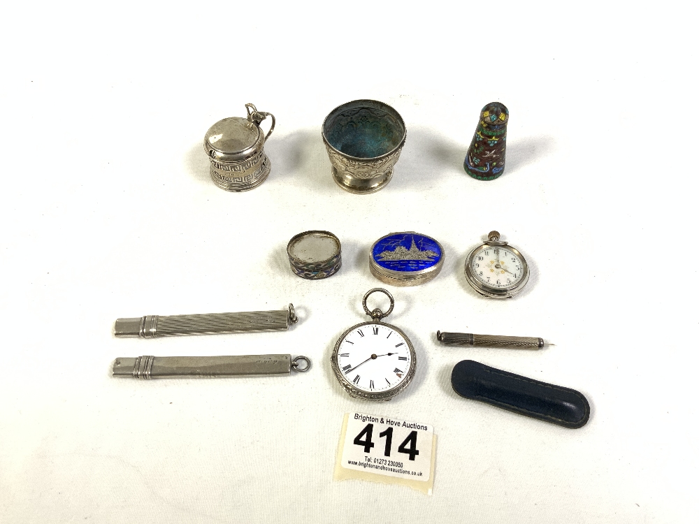 QUANTITY OF HALLMARKED/925 SILVER, INCLUDES FOB WATCHES, AND MORE