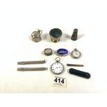 QUANTITY OF HALLMARKED/925 SILVER, INCLUDES FOB WATCHES, AND MORE