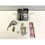 LADIES QUICKSILVER QUARTZ WRISTWATCH, A GENTS DITTO, EMPORIO ARMANI LADIES WRISTWATCH AND OTHER