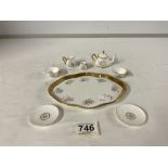 ROYAL CROWN STAFFORDSHIRE MINIATURE TEA SET ON TRAY