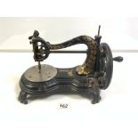 JONES - PATENT BLACK AND GOLD HAND SEWING MACHINE